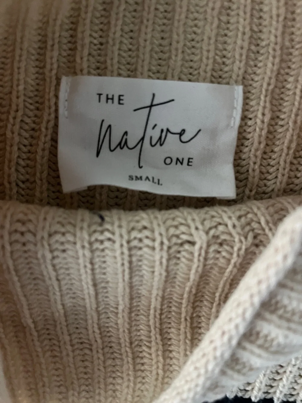 Boutique Cream and Black Striped Turtleneck sleeveless Sweater - Picture 2 of 4